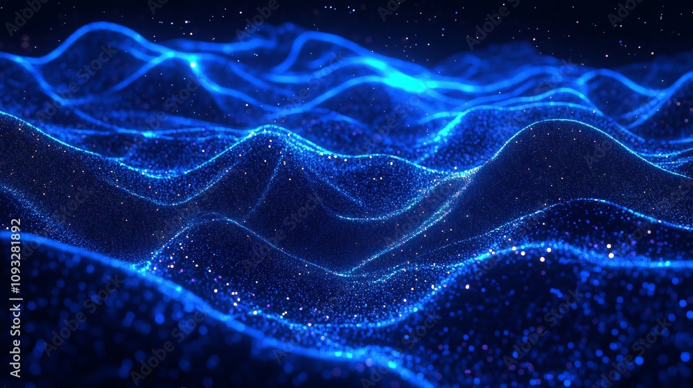 Aufkleber 3d abstract rendering of curves with blue curved background.