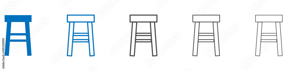 Poster stool icon vector set collection for web