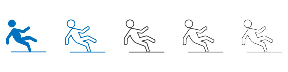 Slippery floor icon vector set collection for web