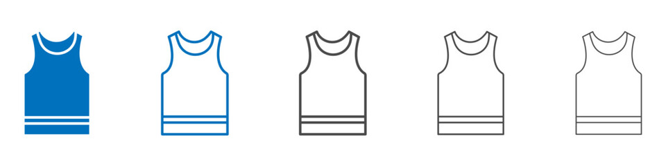 Sleeveless shirt icon vector set collection for web