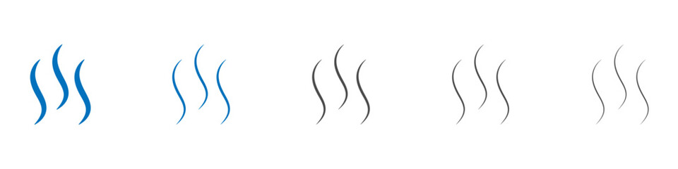 Smoke steam silhouette icon vector set collection for web