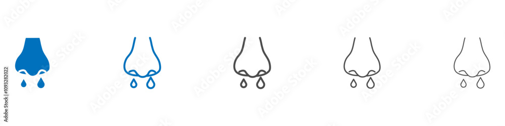 Poster stuffy nose icon vector set collection for web