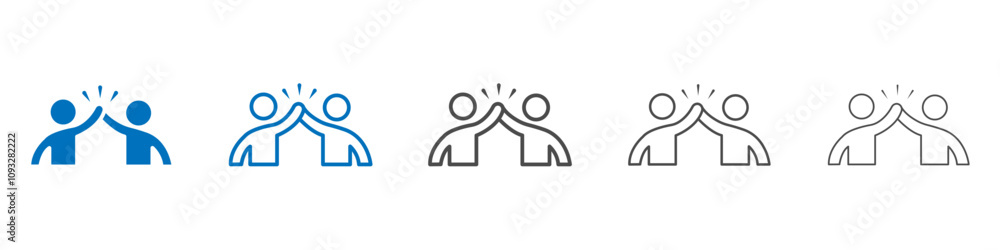 Poster teamwork icon vector set collection for web