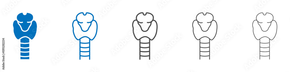 Poster thyroid icon vector set collection for web