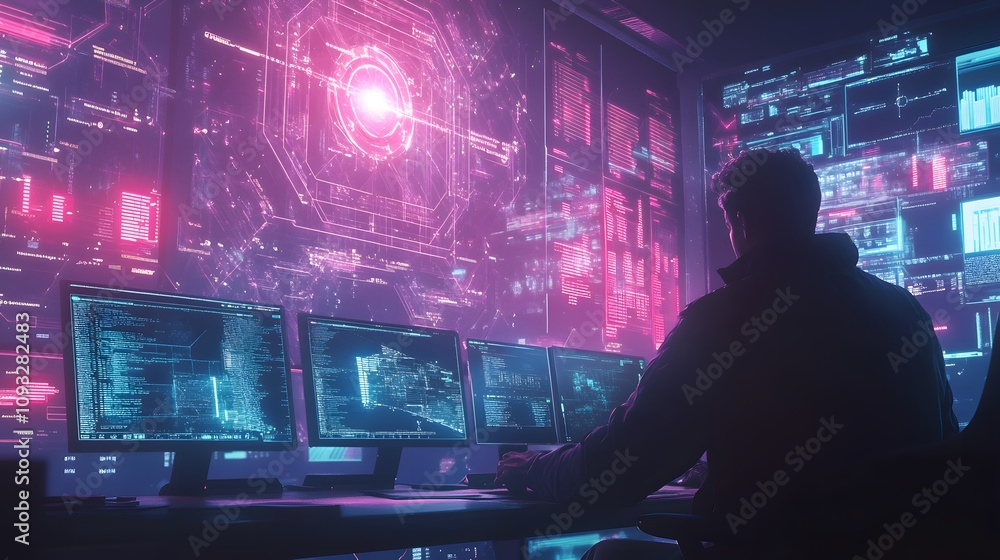 Poster A team brainstorming in an AI-powered environment, with 3D glowing innovation paths and 2D task progress visuals. 4k resolution, Cinematic Scene
