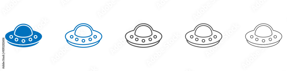 Poster ufo icon vector set collection for web