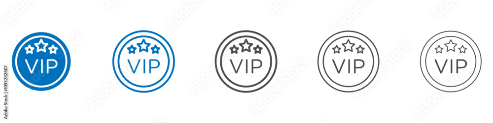 Poster vip icon vector set collection for web