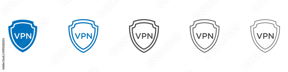 Poster vpn icon vector set collection for web