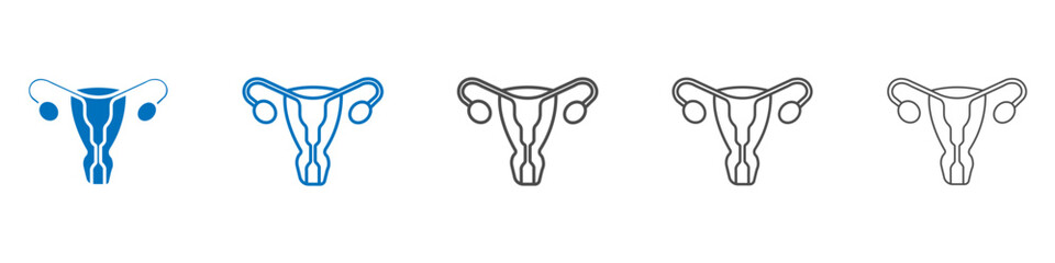 Uterus icon vector set collection for web