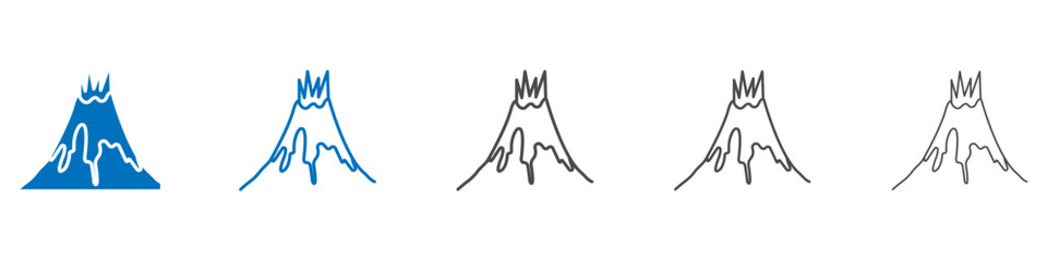 Obraz premium Volcano eruption icon vector set collection for web