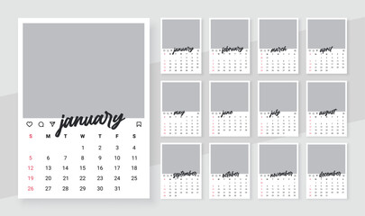 Post theme 2025 monthly wall calendar template