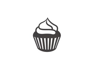 Sweet cupcake frosting treat dessert snack icon symbol