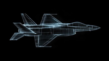 Wireframe Fighter Jet: A Digital Blueprint