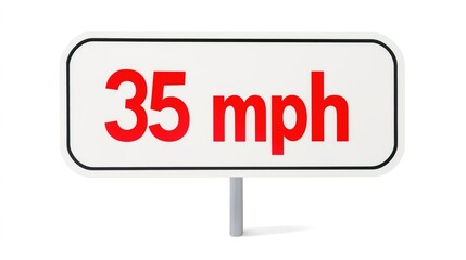 Speed limit sign displaying 35 mph on a rural road, emphasizing the importance of adhering to traffic regulations for safety and compliance.