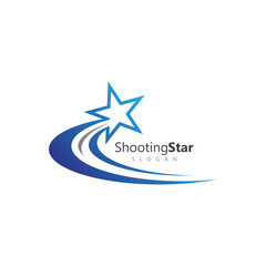 shooting star vector logo design template