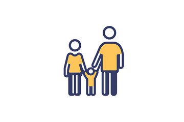 Icon of a family holding hands, symbolizing unity, care, and emotional connection.