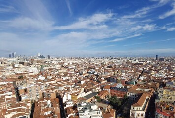 The panorama view of Madrid, Spain