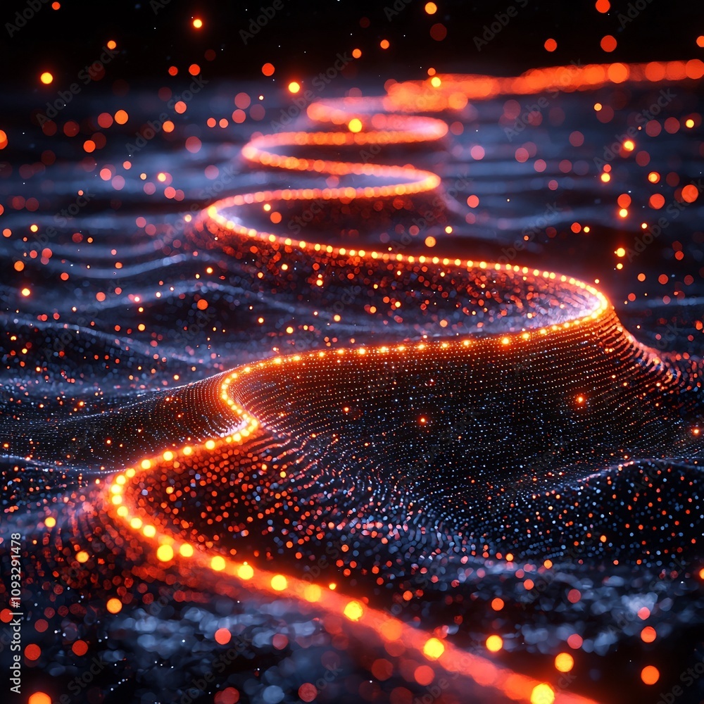 Poster quantum computer emitting entangled data streams connecting across the global digital network