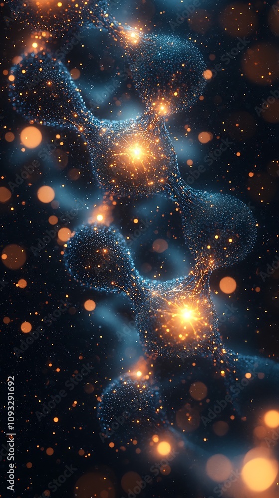Poster interconnected quantum internet nodes vibrating in ethereal web like structure