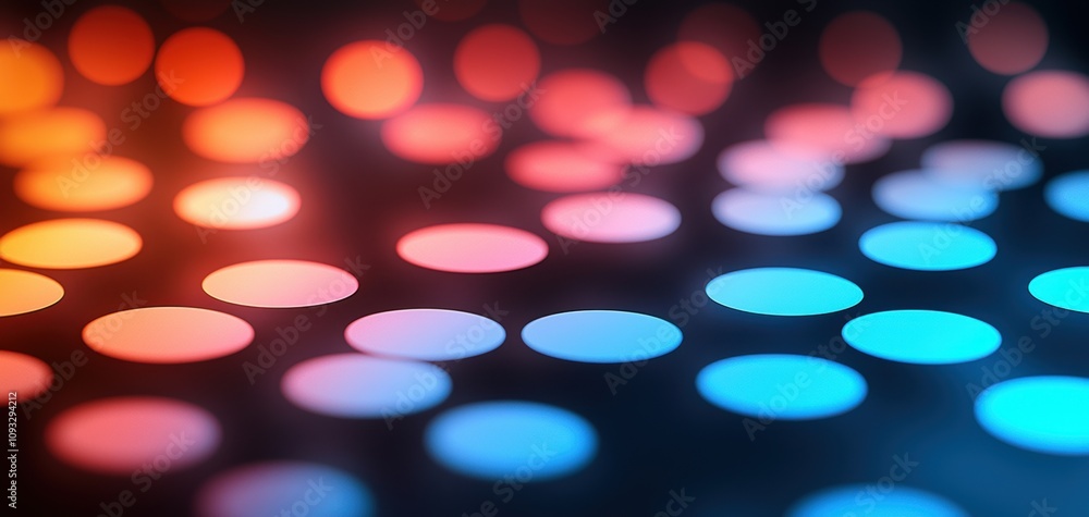 Aufkleber ESG investment metrics concept. A vibrant display of illuminated dots in shades of blue and orange, creating a captivating abstract pattern against a dark background.
