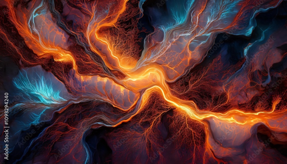 Poster plasma in space creating a visually stunning display of vibrant colors and intricate patterns