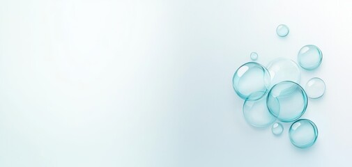 ESG investment metrics concept. A serene background featuring translucent blue bubbles, creating a calming and refreshing ambiance.
