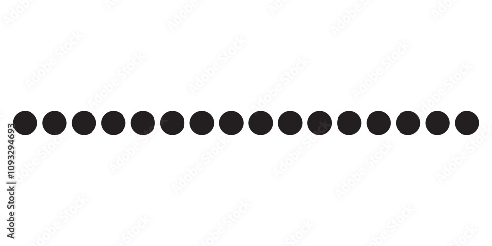 Wall mural dotted line icon vector, dotted seamless line flat geometric circle line isolated on white backgroun