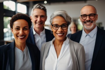Obraz premium Group portrait of a middle aged business people team in office
