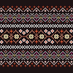 Ethnic Figure aztec pixel style. Geometric ikat oriental traditional art pattern.Design for ethnic background,wallpaper,fashion,clothing,wrapping,fabric,element,sarong,graphic,vector illustration