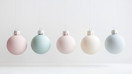 christmas baubles on white background
