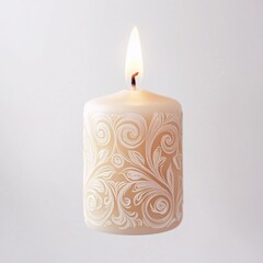 A Christmas Candle Mid-Air Featuring Seasonal Designs