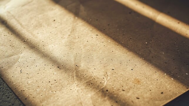 A minimalist design featuring a flat cardboard sheet with faint creases and small specks for an authentic recycled look