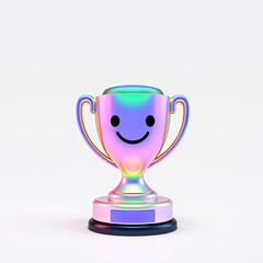 Icon of Continental Championship, Joyful Holographic Overlay, 3D Visualization, Color-Shifting, Captivating Visual, High Resolution