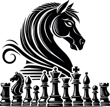 recommend clip art: Chess Knight Vector Black Silhouette Cricut Design for T-Shirt