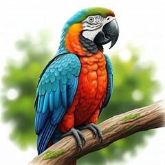 macaw, animal, bird, parrot, tropical, yellow, colorful