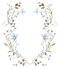 Watercolor floral frame