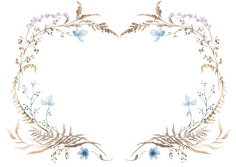 Watercolor floral frame