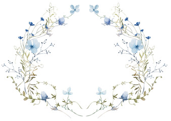 Watercolor floral frame