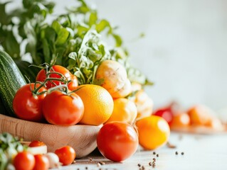 Fresh organic vegetables farmer's market food natural light close-up healthy eating