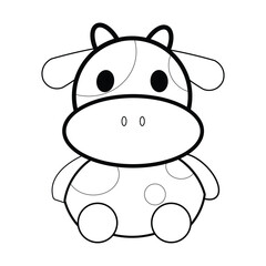 Coloring Cute Animal Pictures Black and White Cartoons Print Directly