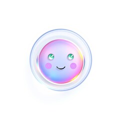 Fototapeta premium 3D Mindfulness Icon Whimsical Cartoon Transparent Overlay High-Resolution Design