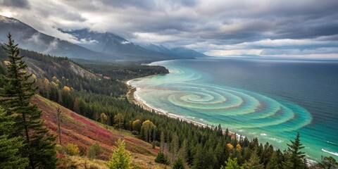 A hypnotic blend of colors and patterns dominates this image, drawing the viewer in with its mesmerizing beauty and complexity, celestial, ornate, luminous, glowing, lighting