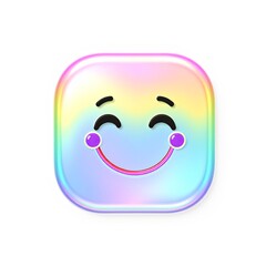 Fototapeta premium 3D Icon of Personal Branding with Iridescent Joyful Style for Transparent Overlays, High-Resolution Visualization with Clear Details and Color-Shifting Aesthetic
