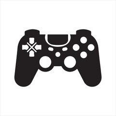 Game pad icon silhouette on white background
