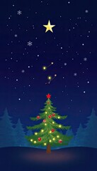 Fototapeta premium christmas tree with snow. christmas tree icon or logo christmas tree. greeting card design cover. 