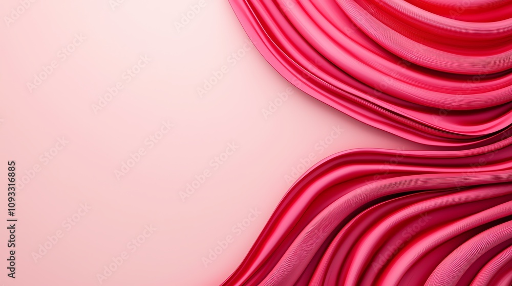 Aufkleber a stunning abstract image featuring flowing waves of pink and red textures against a soft background