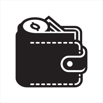 recommend clip art: Wallet Icon silhouette on white background
                    