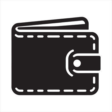 recommend clip art: Wallet Icon silhouette on white background
                    