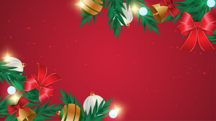 Colorful Happy New Year 3d Christmas Background Composition Of elements With Decorations. Design Illustration for Cover, Print, Poster, Wallpaper, Background, Banner, Pamphlet, Presentation