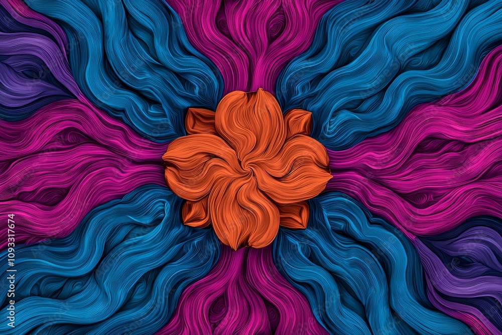Poster a vibrant abstract design featuring flowing colors and intricate patterns, perfect for creative proj